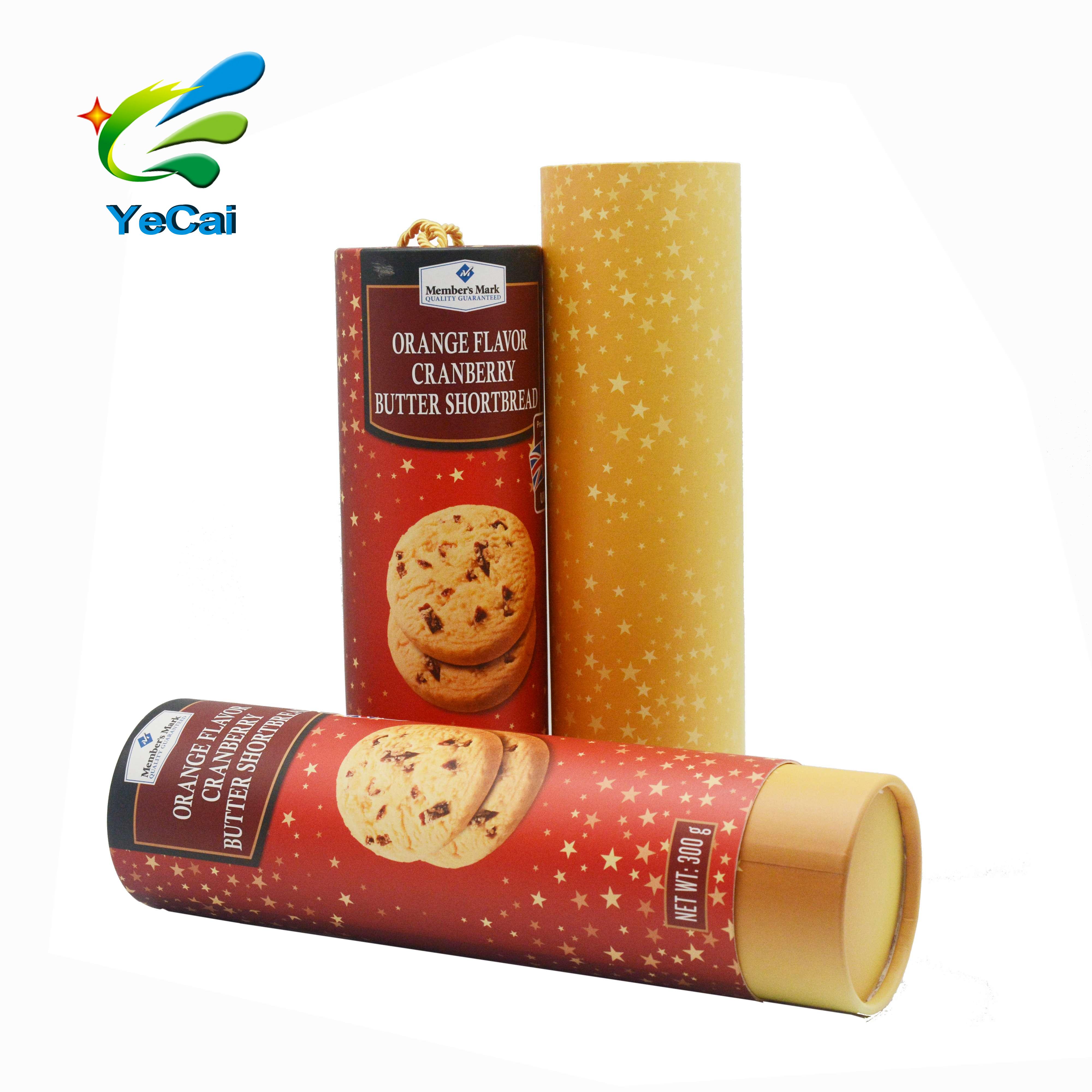 Eco friendly food grade paper cylinder packaging box/tube/container 