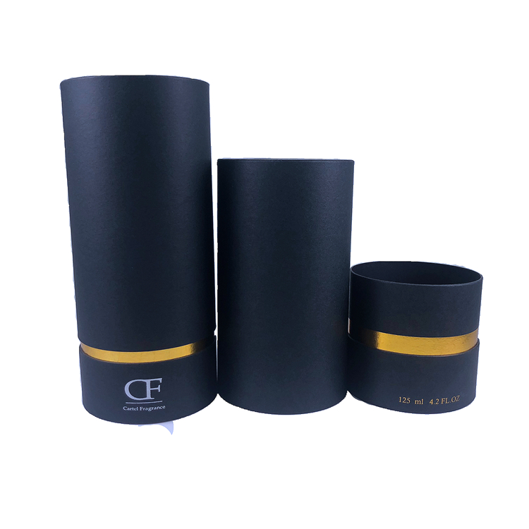 Custom black color printed packaging round kraft paper tube