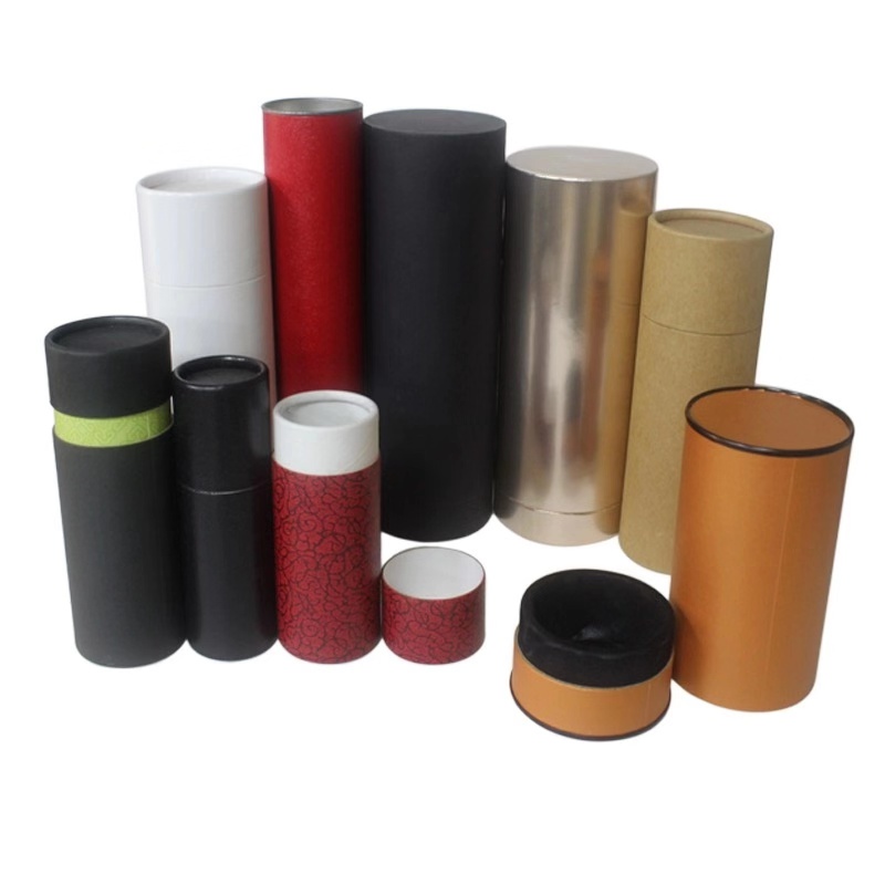 Customized creative round kraft paper tube with art design