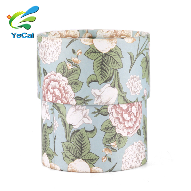 Custom High Quality Kraft Paper Round Gift Packaging Tea Boxes with Fancy Printing 