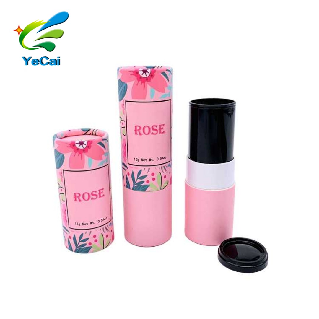 blush stick paperboard tube recyclable lipstick packaging twist up paper tube for deodorant