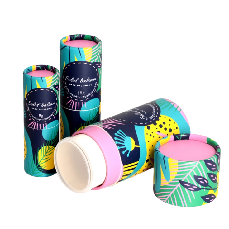 wholesale deodorant sun stick container twist up paper tube canister with plastic cup insert