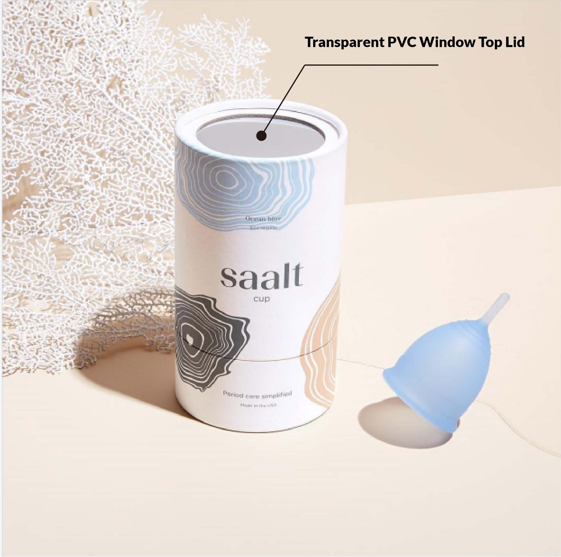 sustainable paper tube for menstrual cups packaging