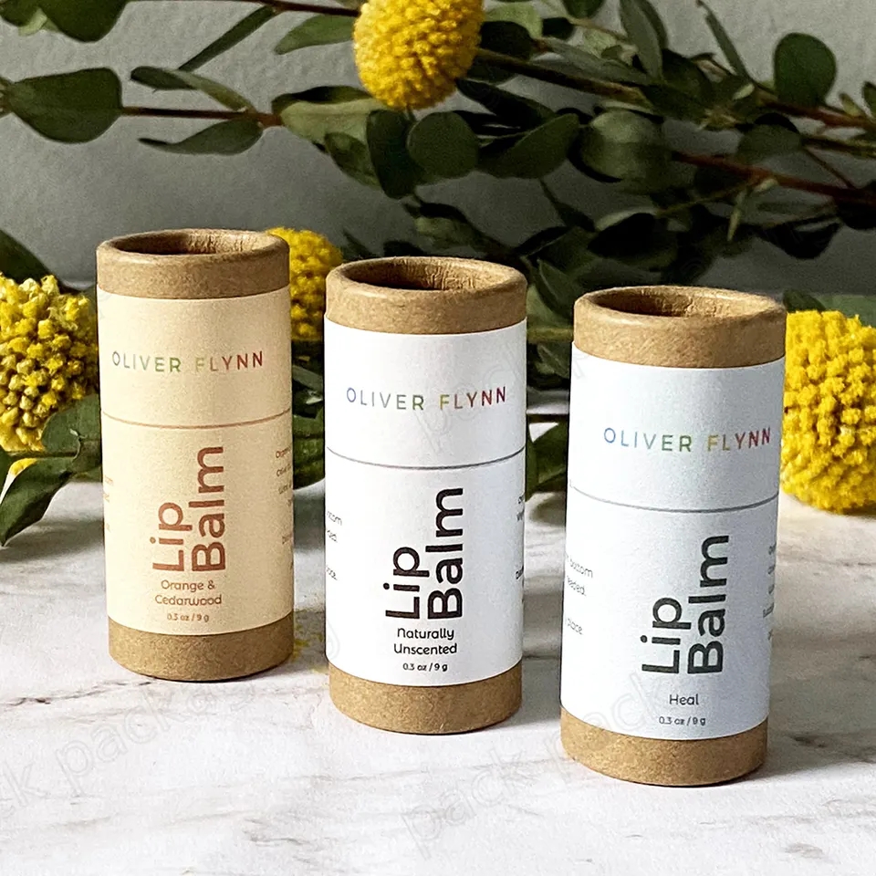 Biodegradable Deodorant Stick Cylinder Containers Push Up Paper Tube