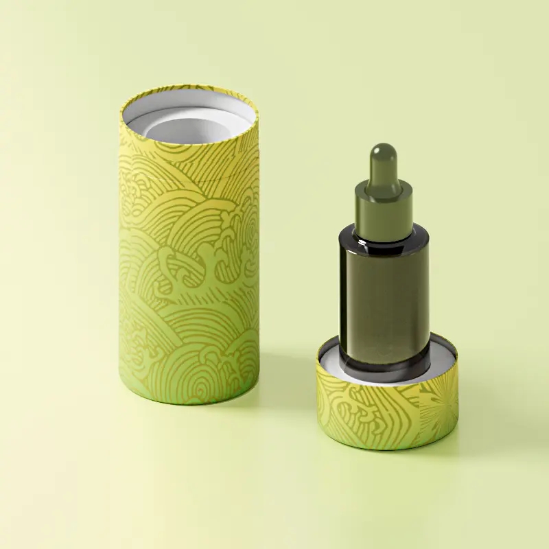 Cylinder essential oil Shampoo Lotion luxury Cosmetic Paper Tube Packaging