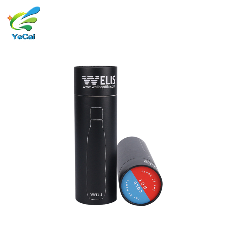 Black Craft paper Cosmetic packaging paper tube,different logo printed Cardboard package tubes