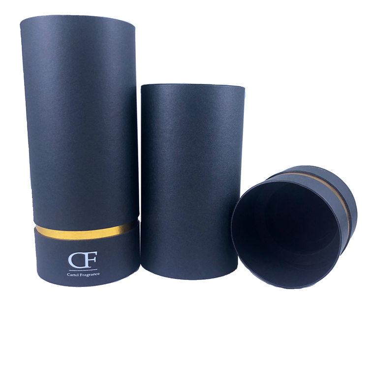 Custom black color printed packaging round kraft paper tube