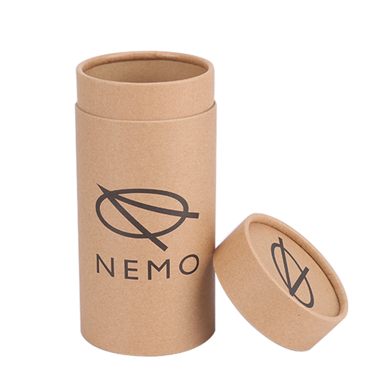 Custom Full CMYK Printed Cardboard Round Tube Box With Lid For Tea/Coffee/T-Shirts