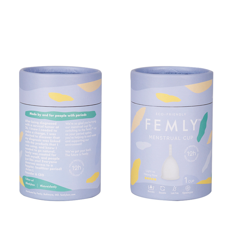 custom Eco Friendly menstrual cup box paper packaging wholesale menstrual cup packaging supplier 