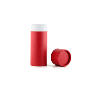 Paper tube with top lid with biodegradable cardboard paper tube with white cardboard inner core