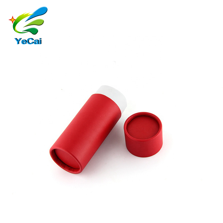 Paper tube with top lid with biodegradable cardboard paper tube with white cardboard inner core