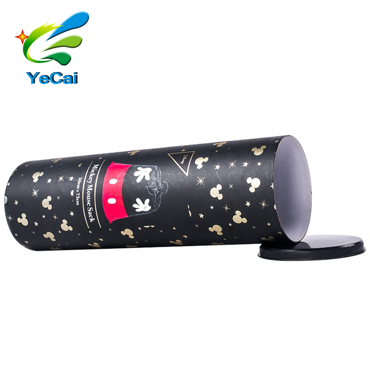 High quality black kraft paper wine bottle canister packaging tube