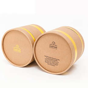 100% recycled handmade fabric cardboard food grade paper round tube box packaging container with clear lid for tea