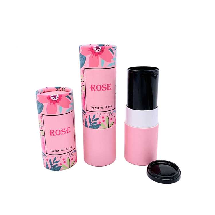 blush stick paperboard tube recyclable lipstick packaging twist up paper tube for deodorant