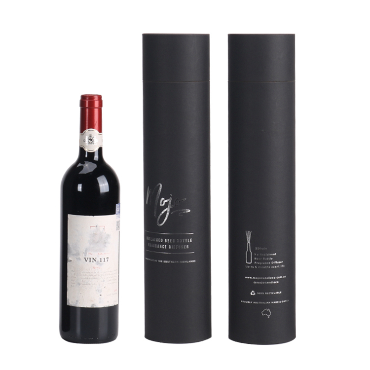 custom size wine bottle packing paper cylinder box cardboard tube packaging for mugs