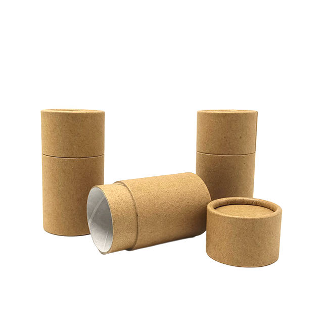 compostable plain brown kraft cardboard container greaseproof paper tube with wax paper lining