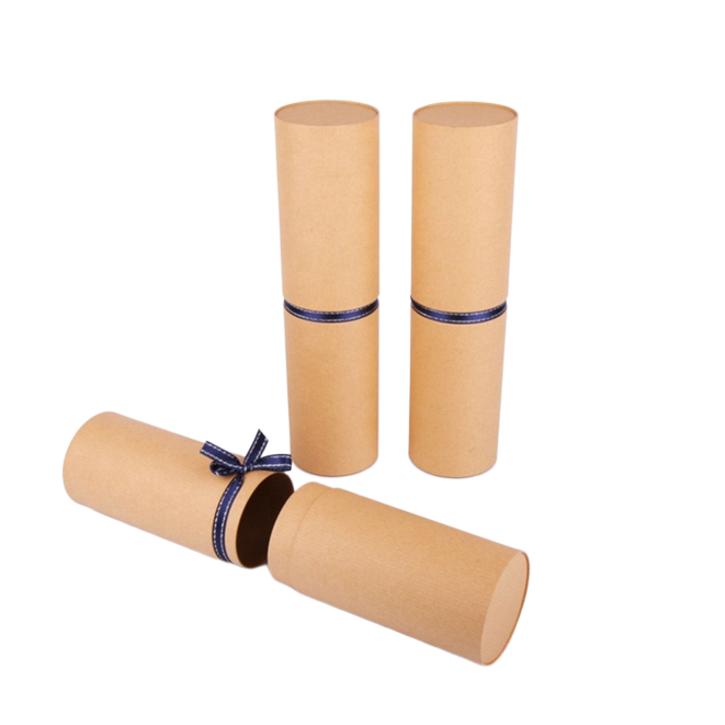 private label scarf packing box long cylinder paper tube packaging for packable hats