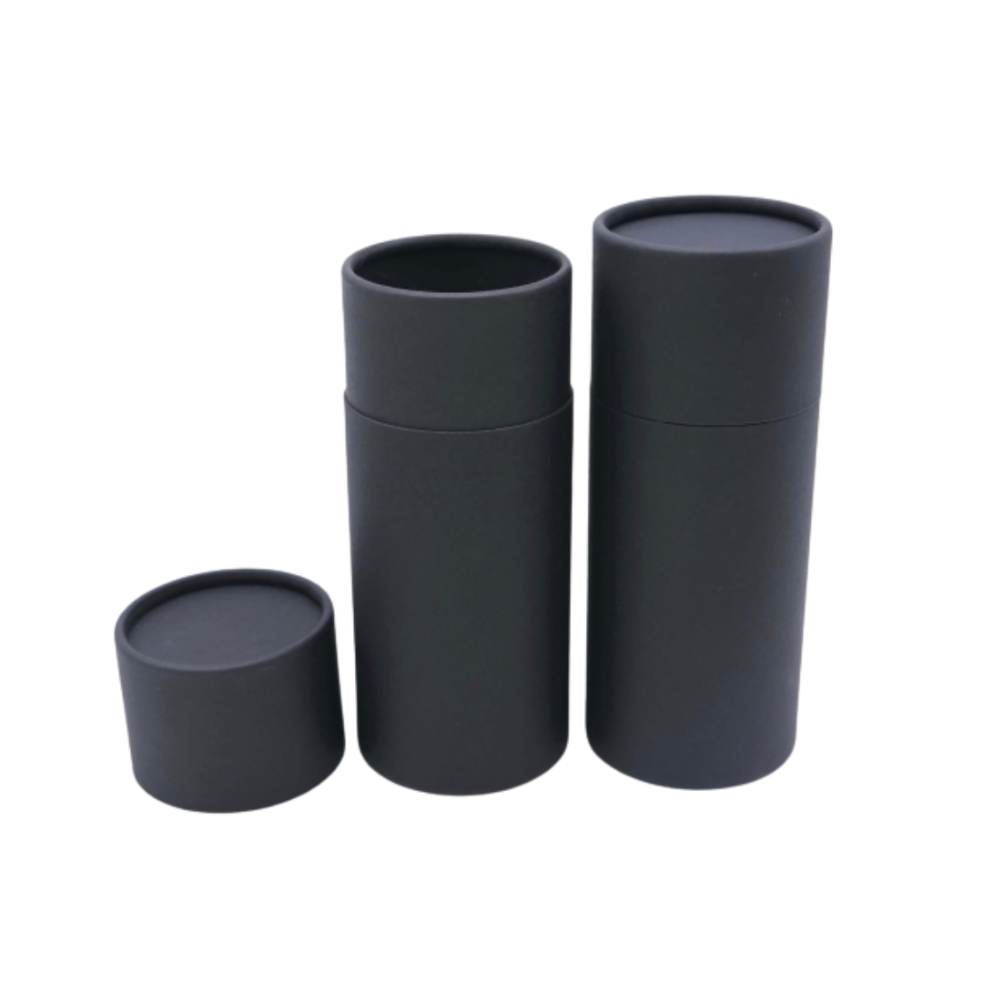 biodegradable plain paper box matt black cardboard tubes