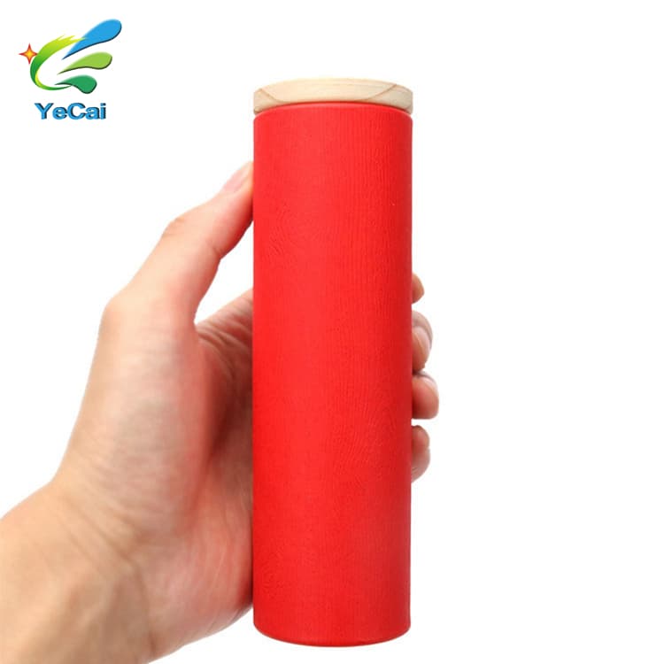 biodegradable spice box tea packaging tube with wooden lid