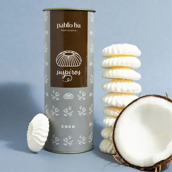 Luxury Design Bio Degradable Tea Coffee Cookies Metal Lid Foil Paper Inner Cylinder Paper Tube Packaging 